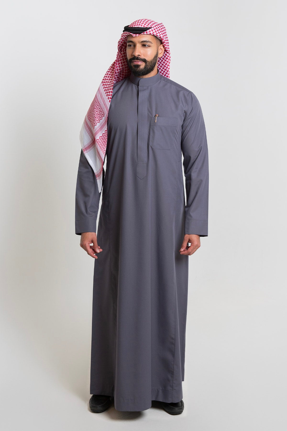 Dark grey classic summer thobe