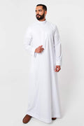 ثوب كلاسيك, سحاب مخفي, رجالي, لون أبيض