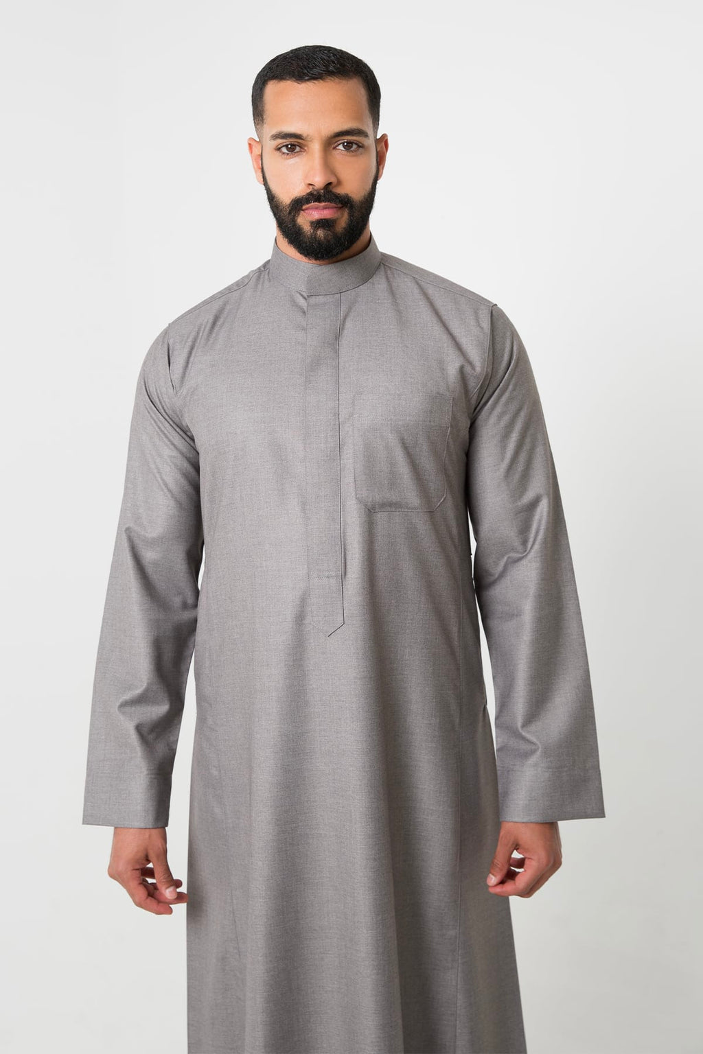 Men's dark gray winter thobe
