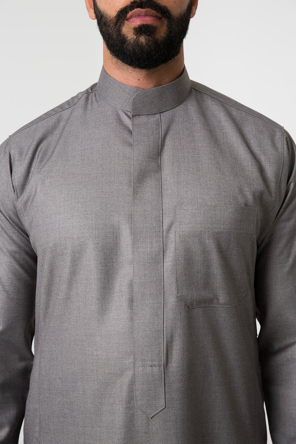 Men's dark gray winter thobe