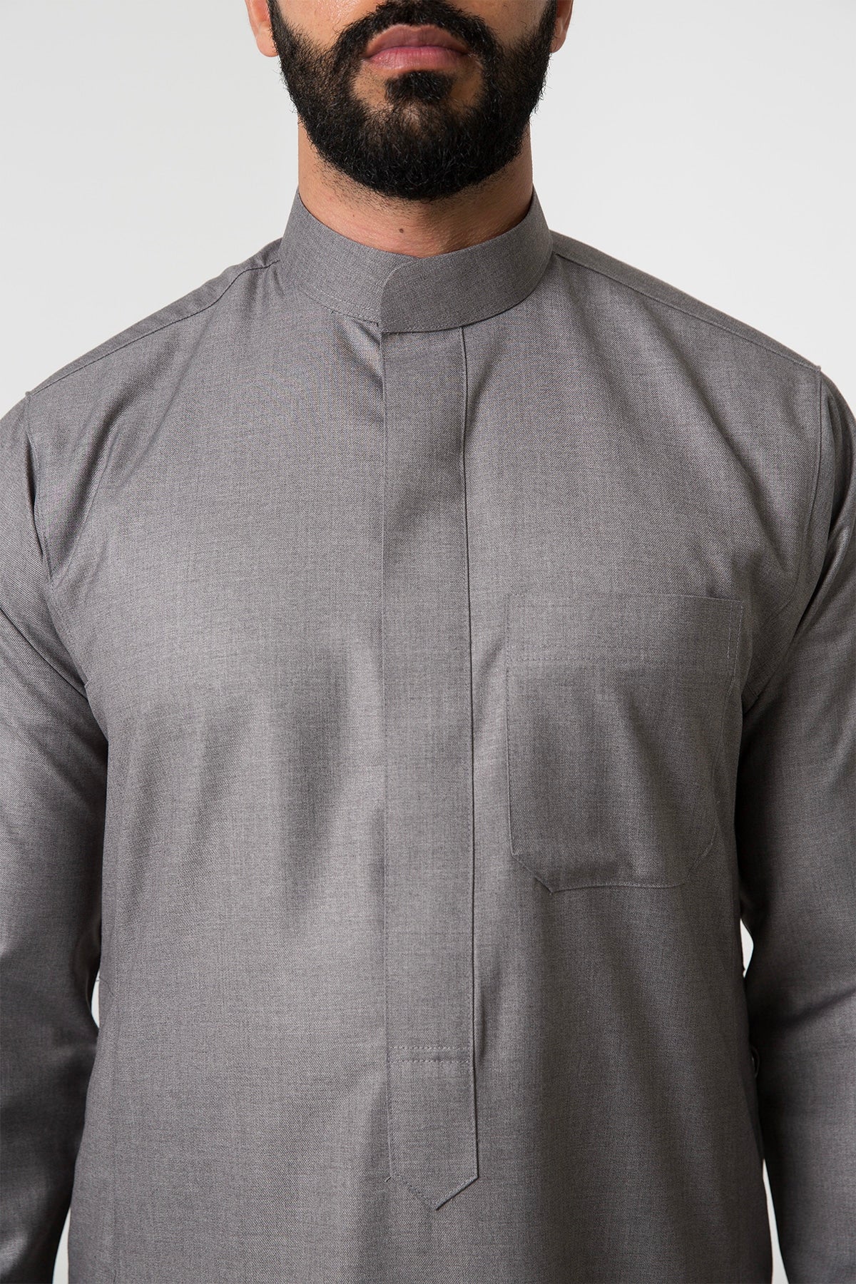 Men's dark gray winter thobe