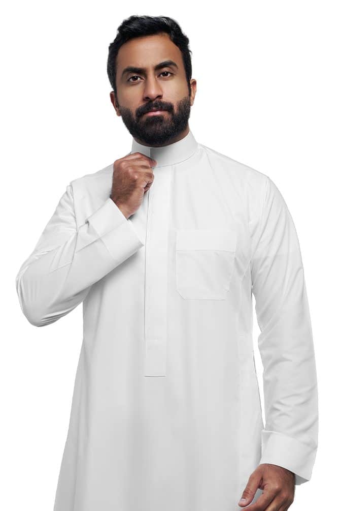 ثوب مزخرف أبيض, رجالي
