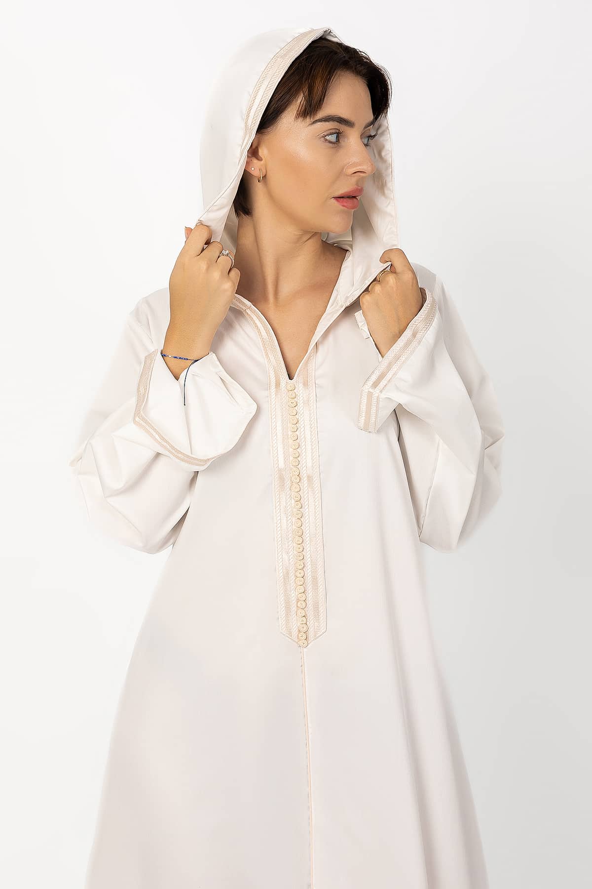 Women's Moroccan Cream Jalabiya