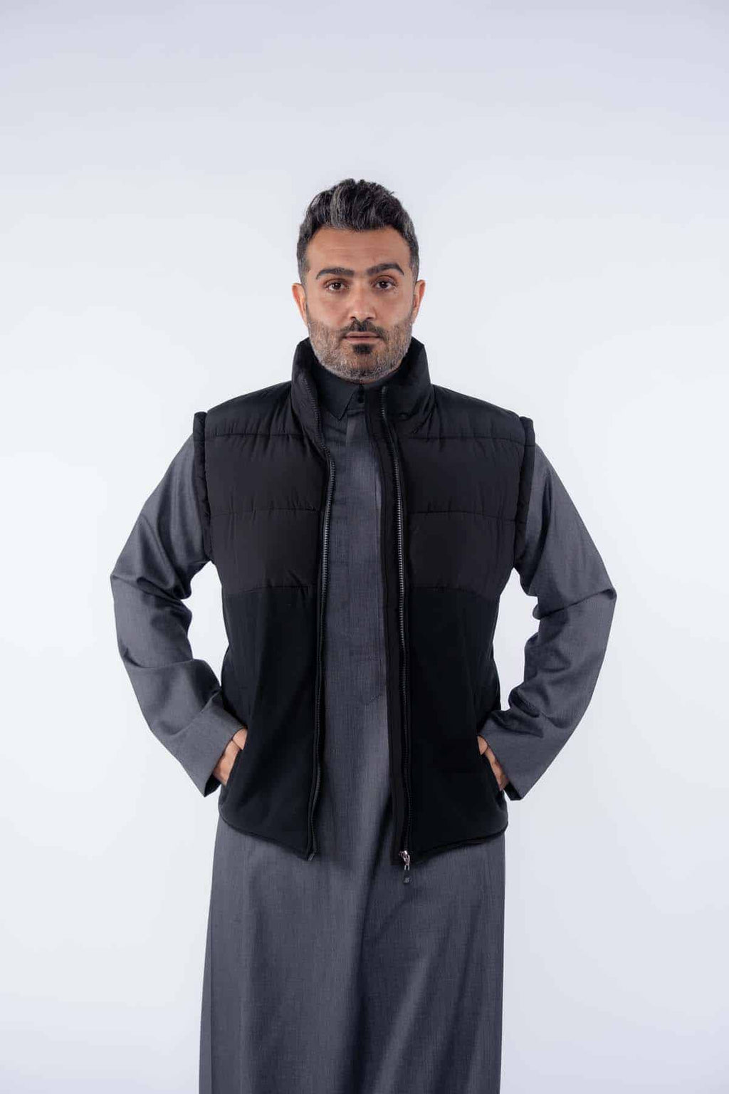 ثوب أعمال شتوي رجالي رمادي