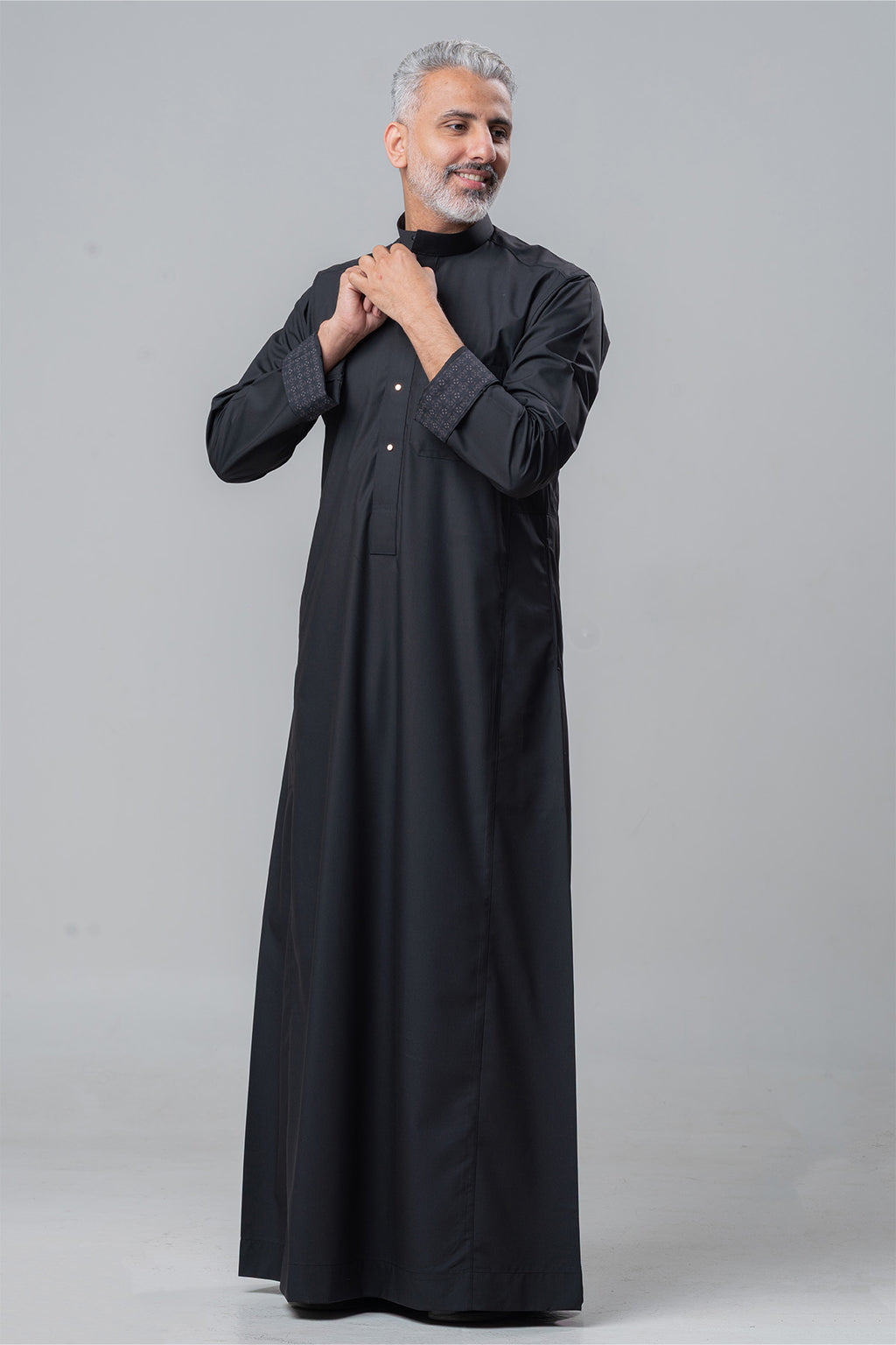 Men's Trendy Elegant Thobe - Black