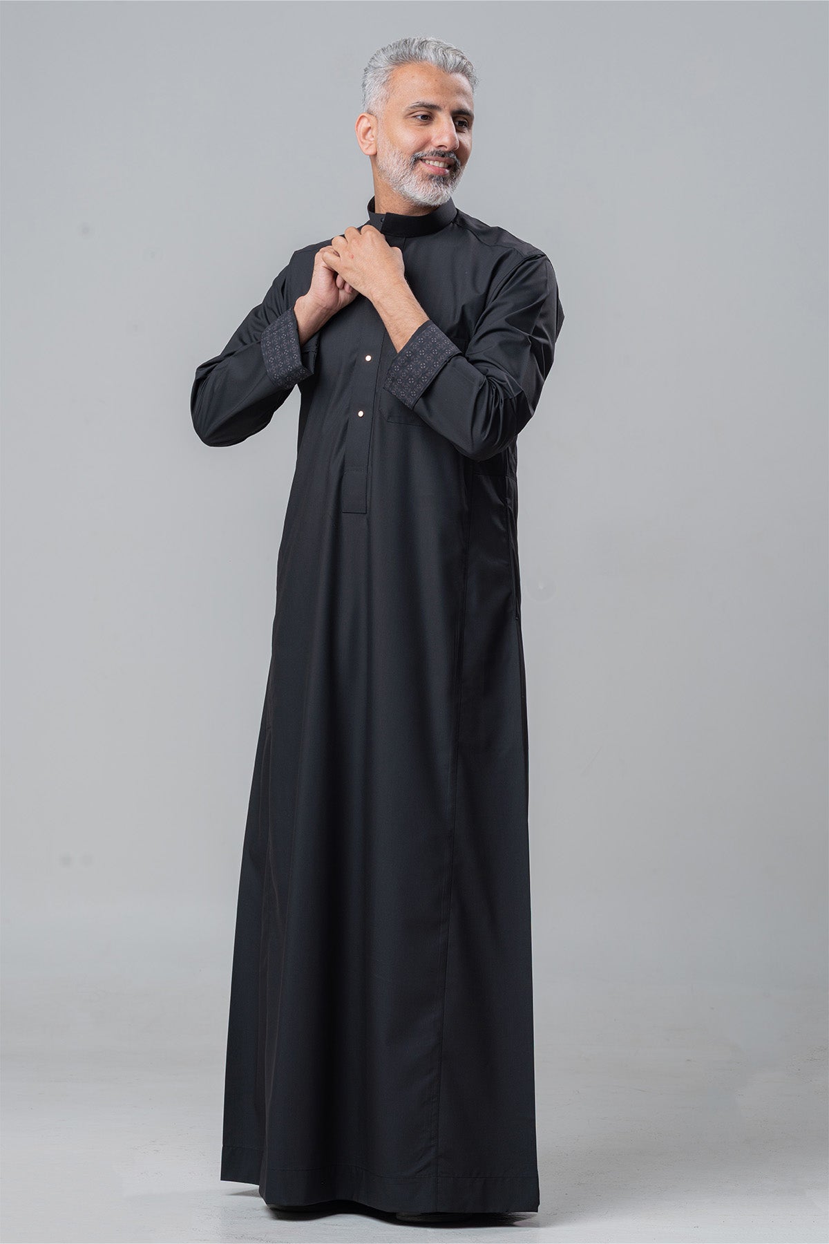 Men's Trendy Elegant Thobe - Black