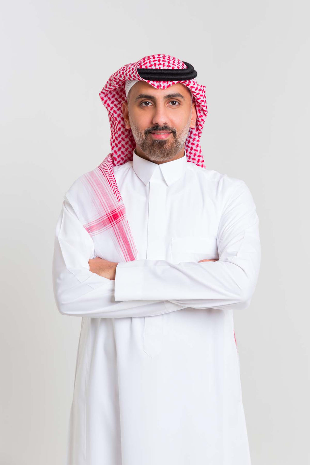 Prime Business Thobe - White - Plain Sleeves, Flip Collar