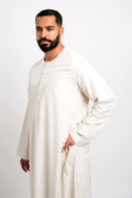 جلابية عماني, أكمام طويلة, لون كريمي