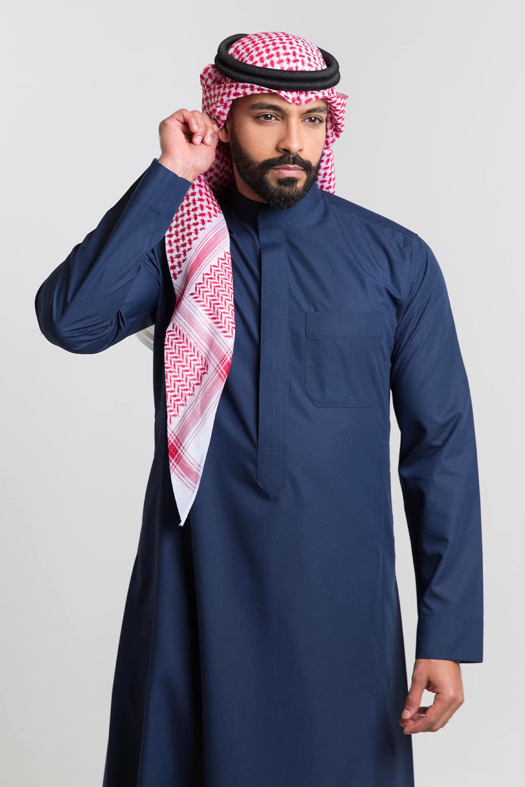 ثوب كلاسيك صيفي كحلي