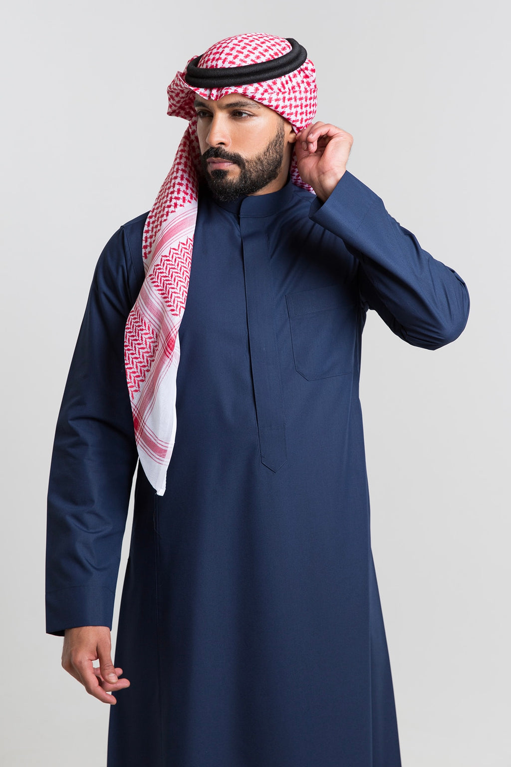 ثوب كلاسيك صيفي كحلي
