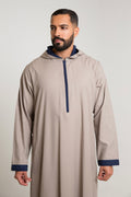 Rithobe jalabiya, long sleeves, beige