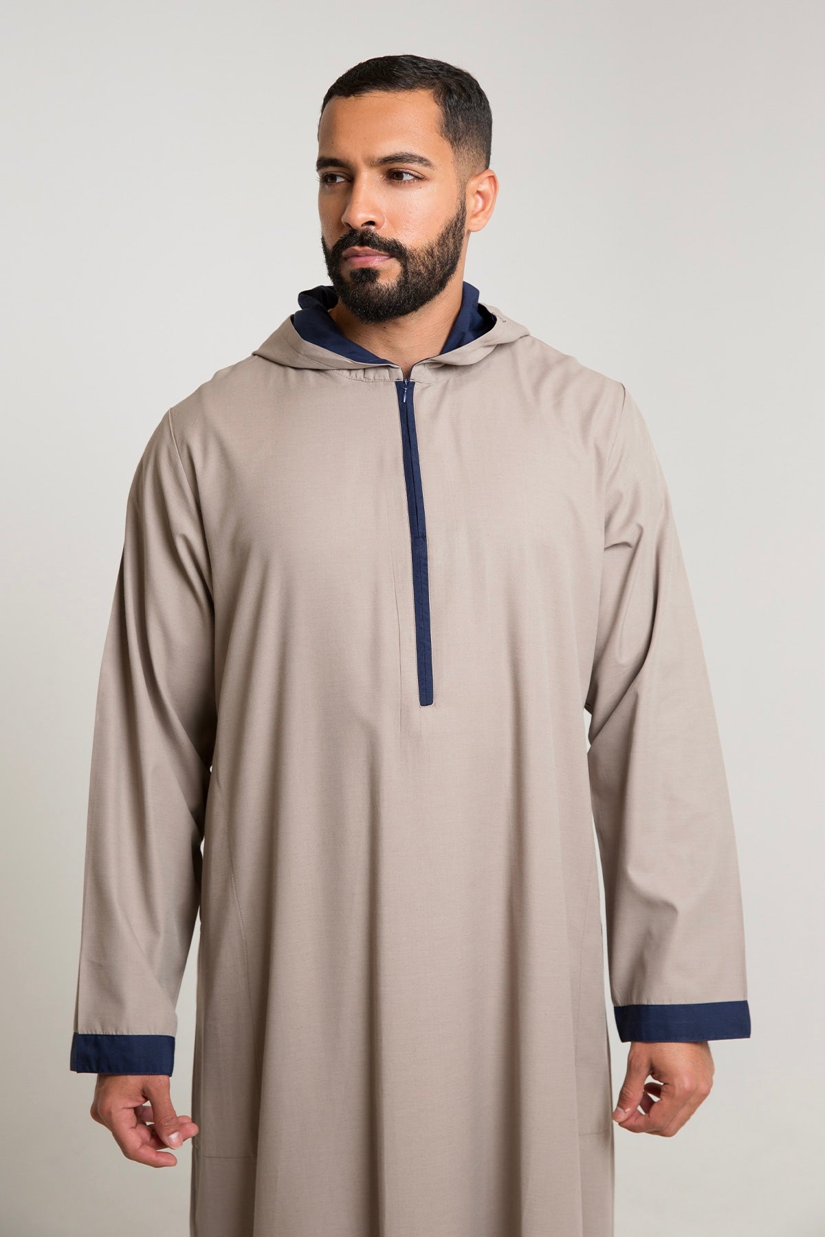Rithobe jalabiya, long sleeves, beige