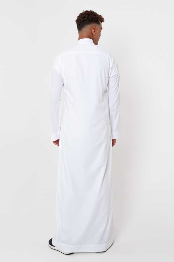Classic youthful thobe, hidden zipper, white color