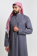Dark grey classic summer thobe