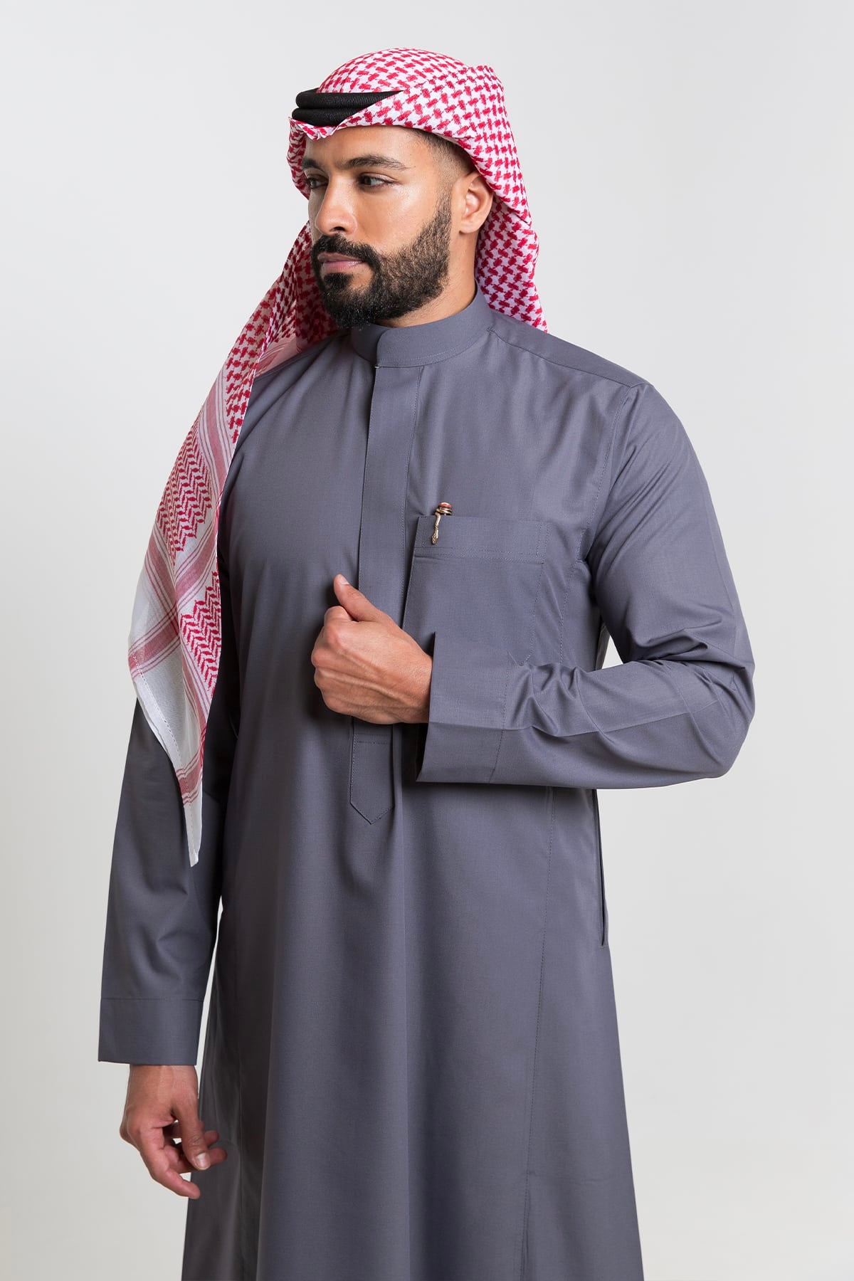 Dark grey classic summer thobe
