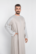 جلابية ري ثوب سحاب بيج , رجالي