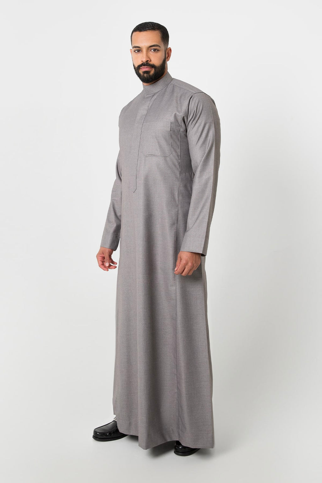 Men's dark gray winter thobe